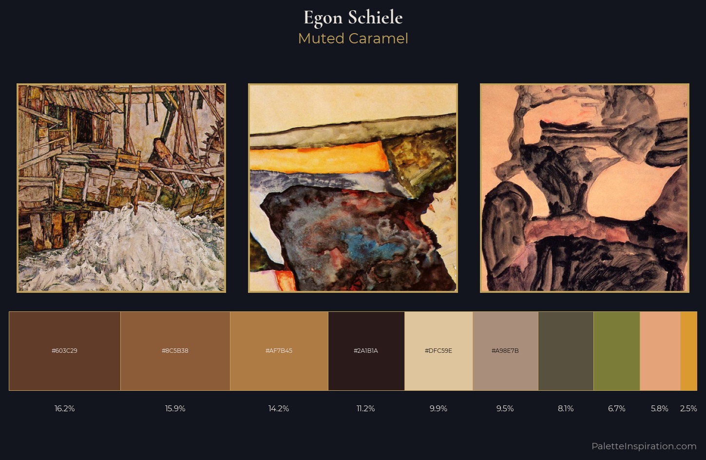 Egon Schiele Palette 8 — Muted Caramel