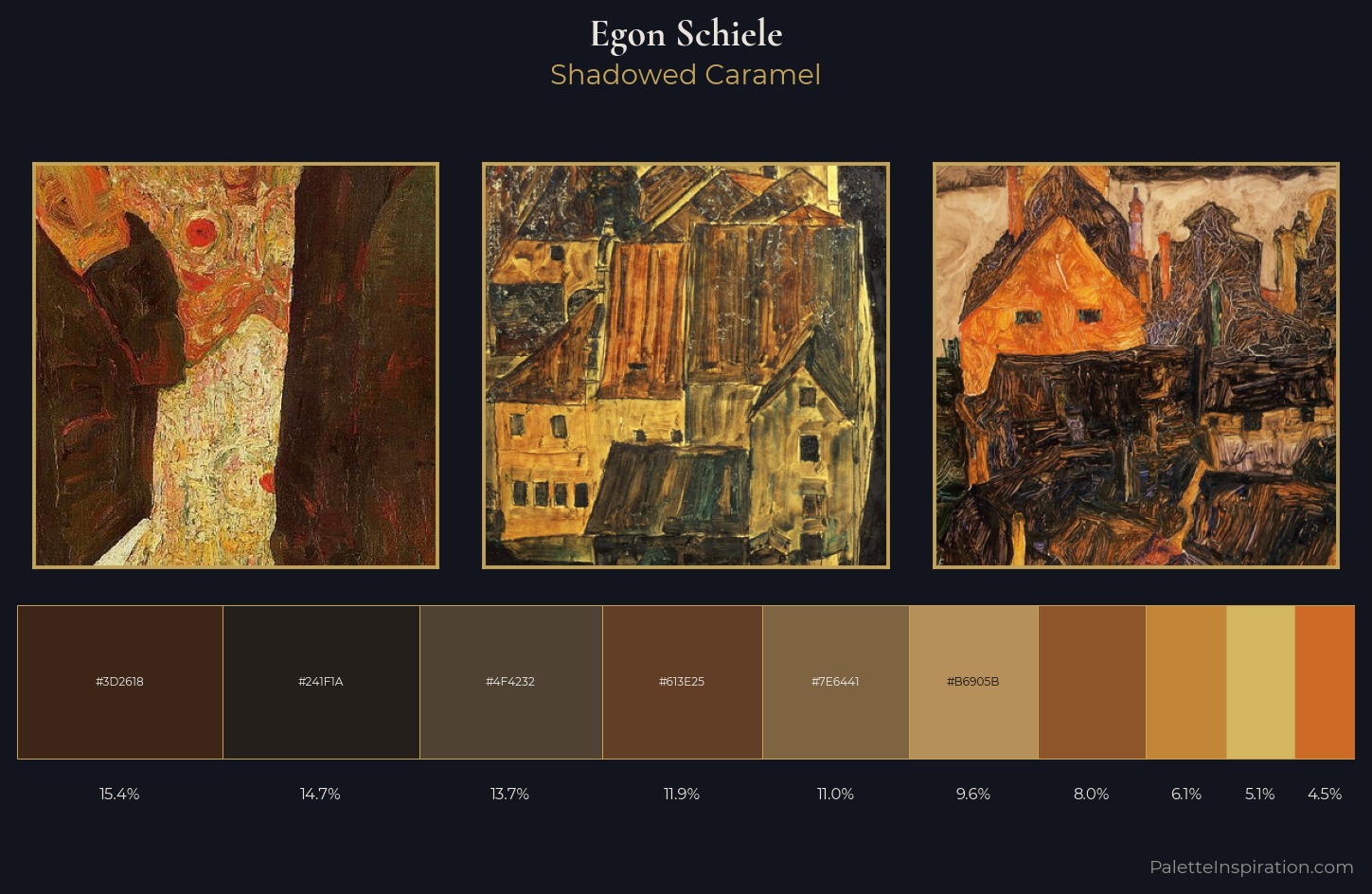 Egon Schiele Palette 16 — Shadowed Caramel