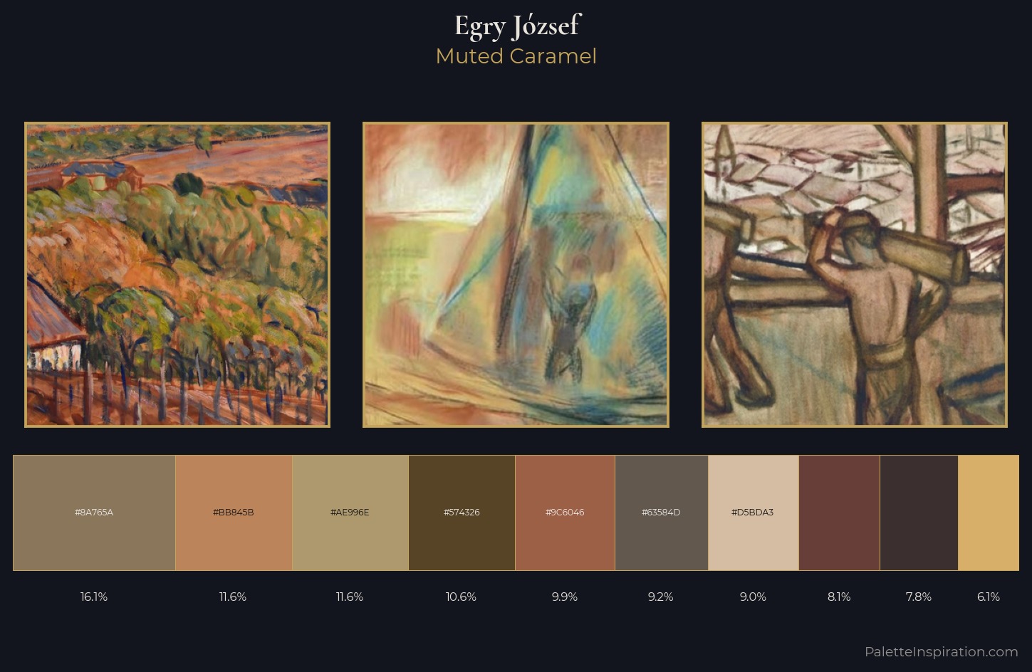 Egry József Palette 12 — Muted Caramel
