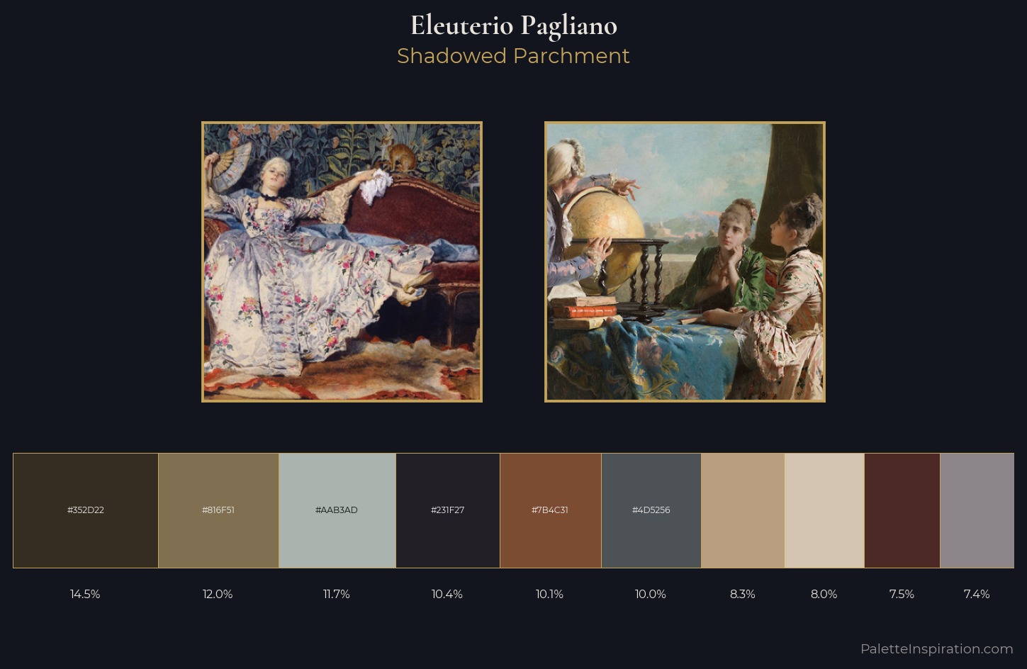 Eleuterio Pagliano Palette 3 — Shadowed Parchment