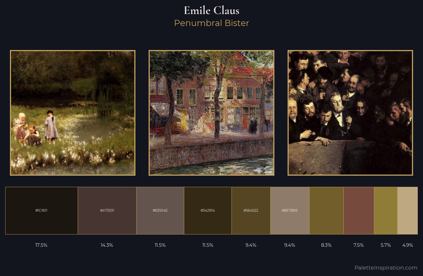 Emile Claus Palette 6 — Penumbral Bister