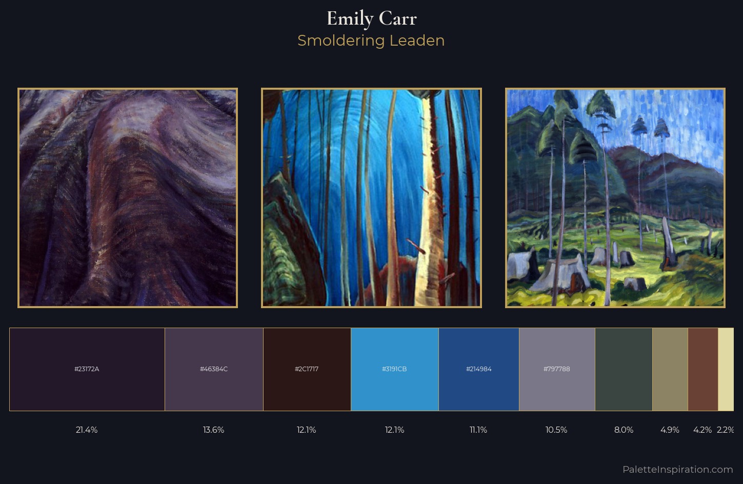 Emily Carr Palette 6 — Smoldering Leaden