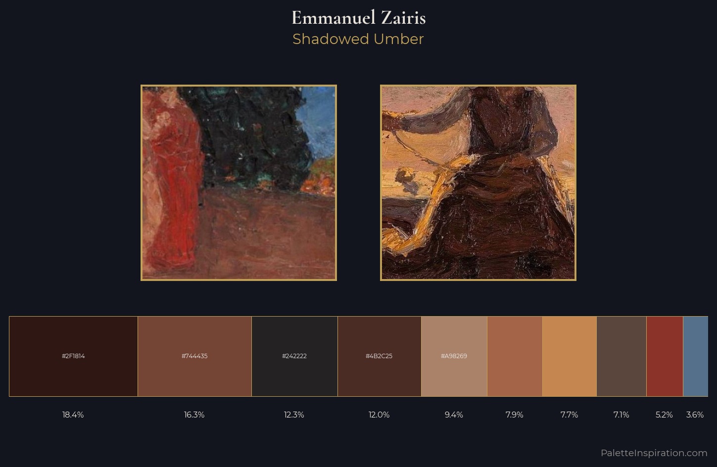 Emmanuel Zairis Palette 6 — Shadowed Umber