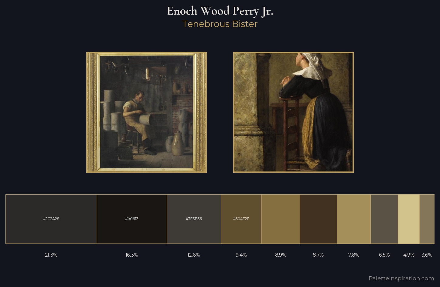 Enoch Wood Perry Jr. Palette 1 — Tenebrous Bister