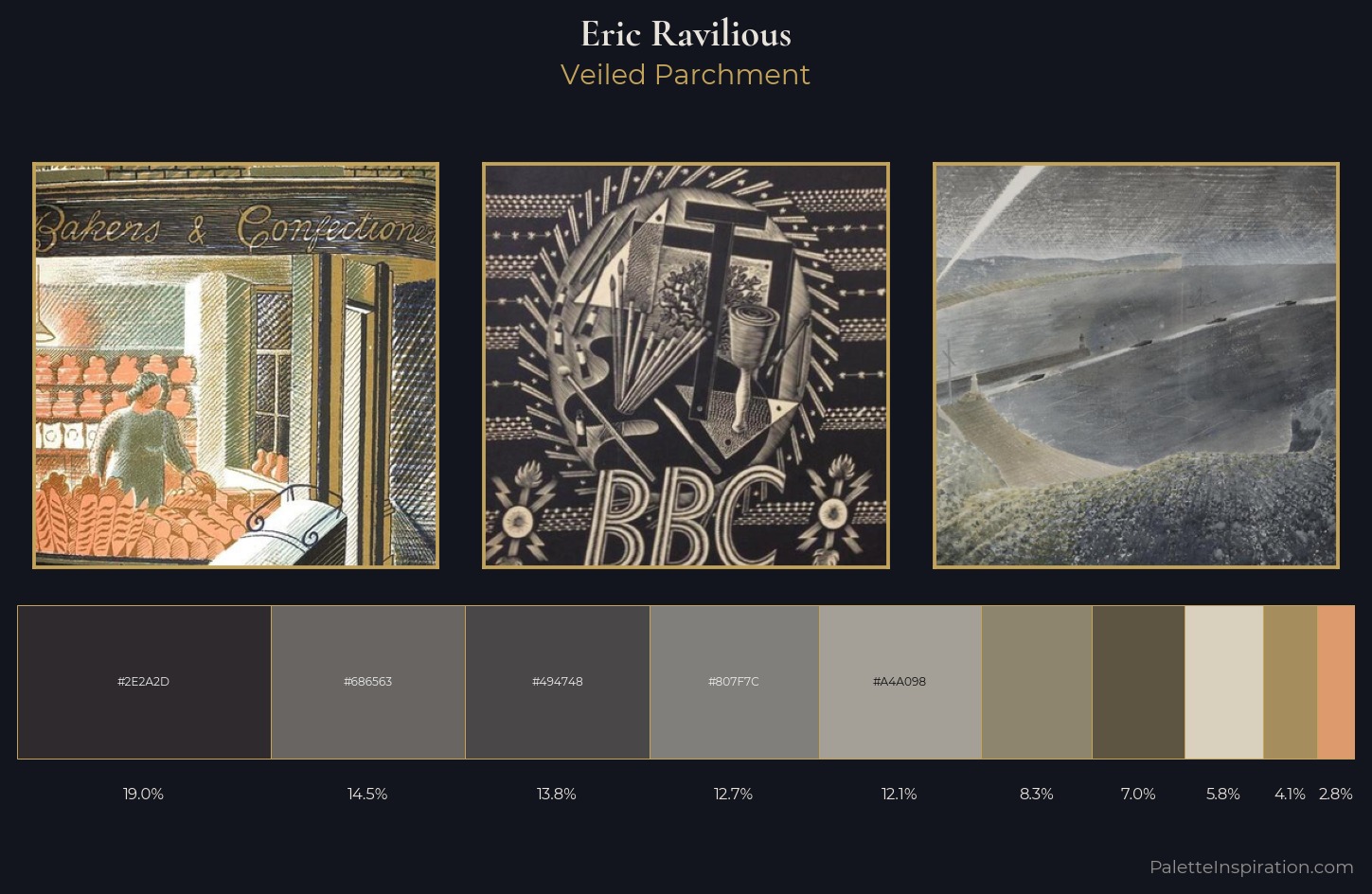 Eric Ravilious Palette 8 — Veiled Parchment