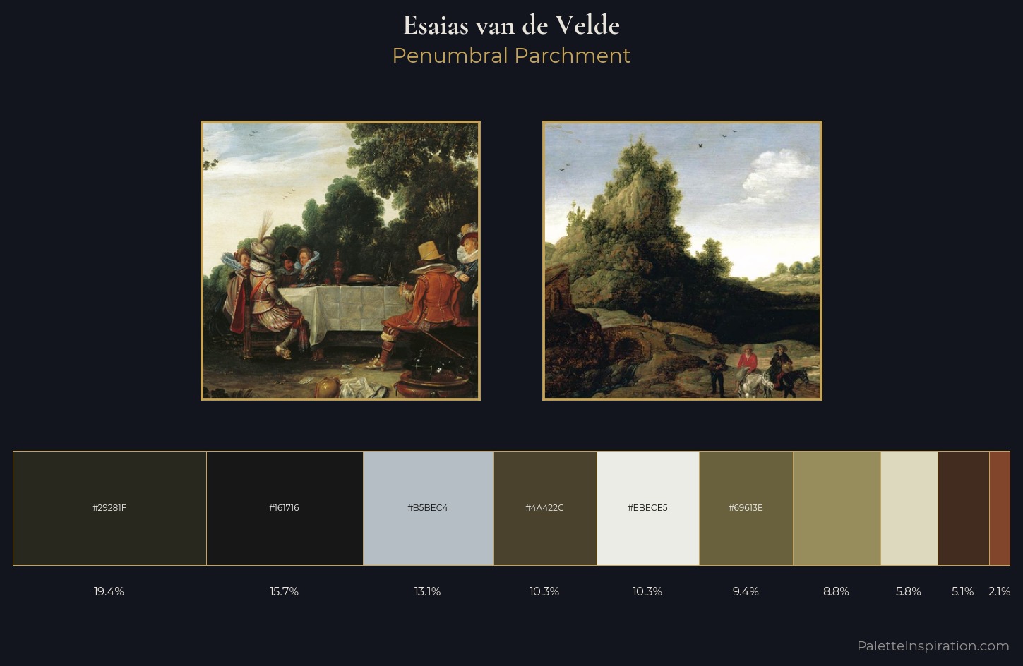 Esaias van de Velde Palette 4 — Penumbral Parchment