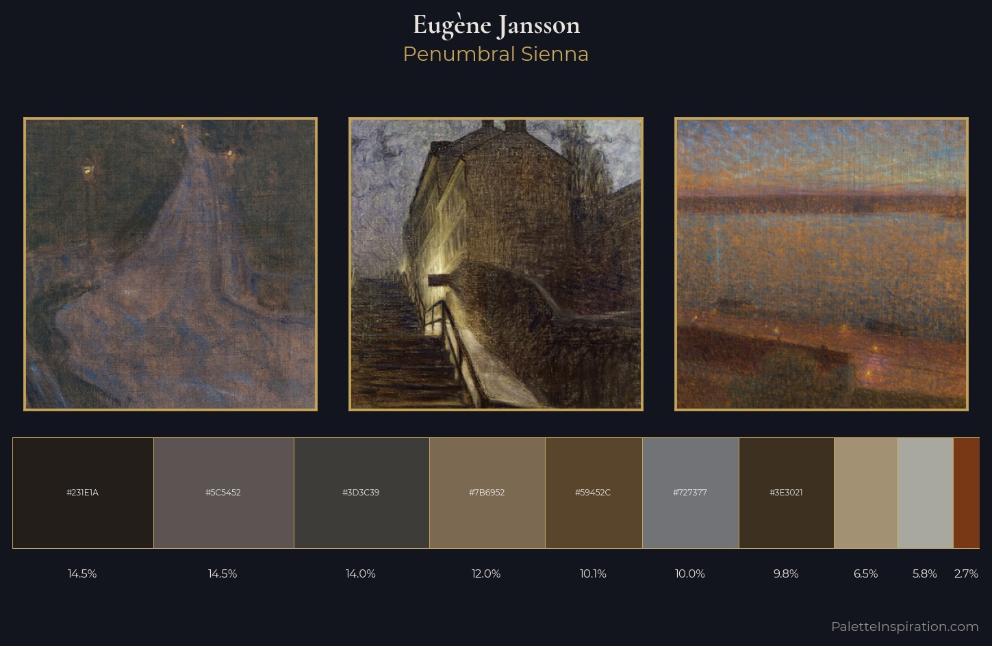 Eugène Jansson Palette 9 — Penumbral Sienna