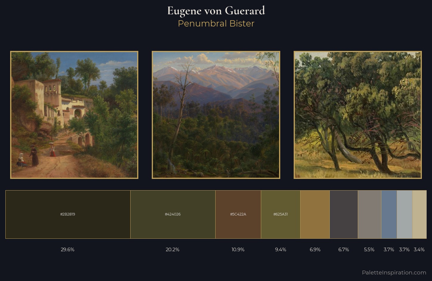 Eugene von Guerard Palette 5 — Penumbral Bister