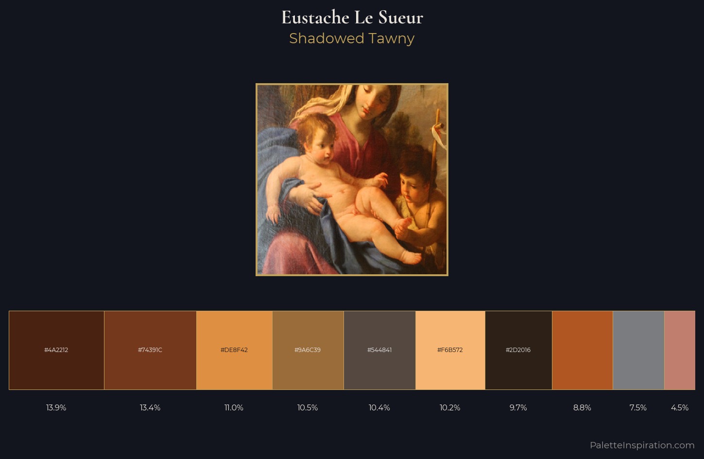 Eustache Le Sueur Palette 4 — Shadowed Tawny