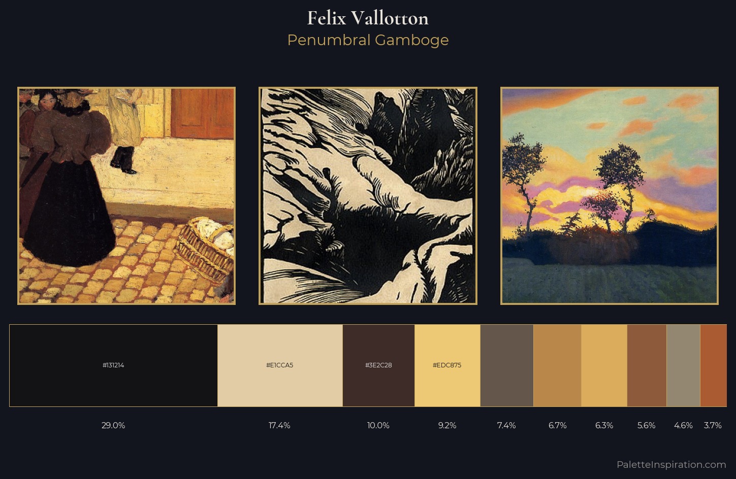 Felix Vallotton Palette 4 — Penumbral Gamboge