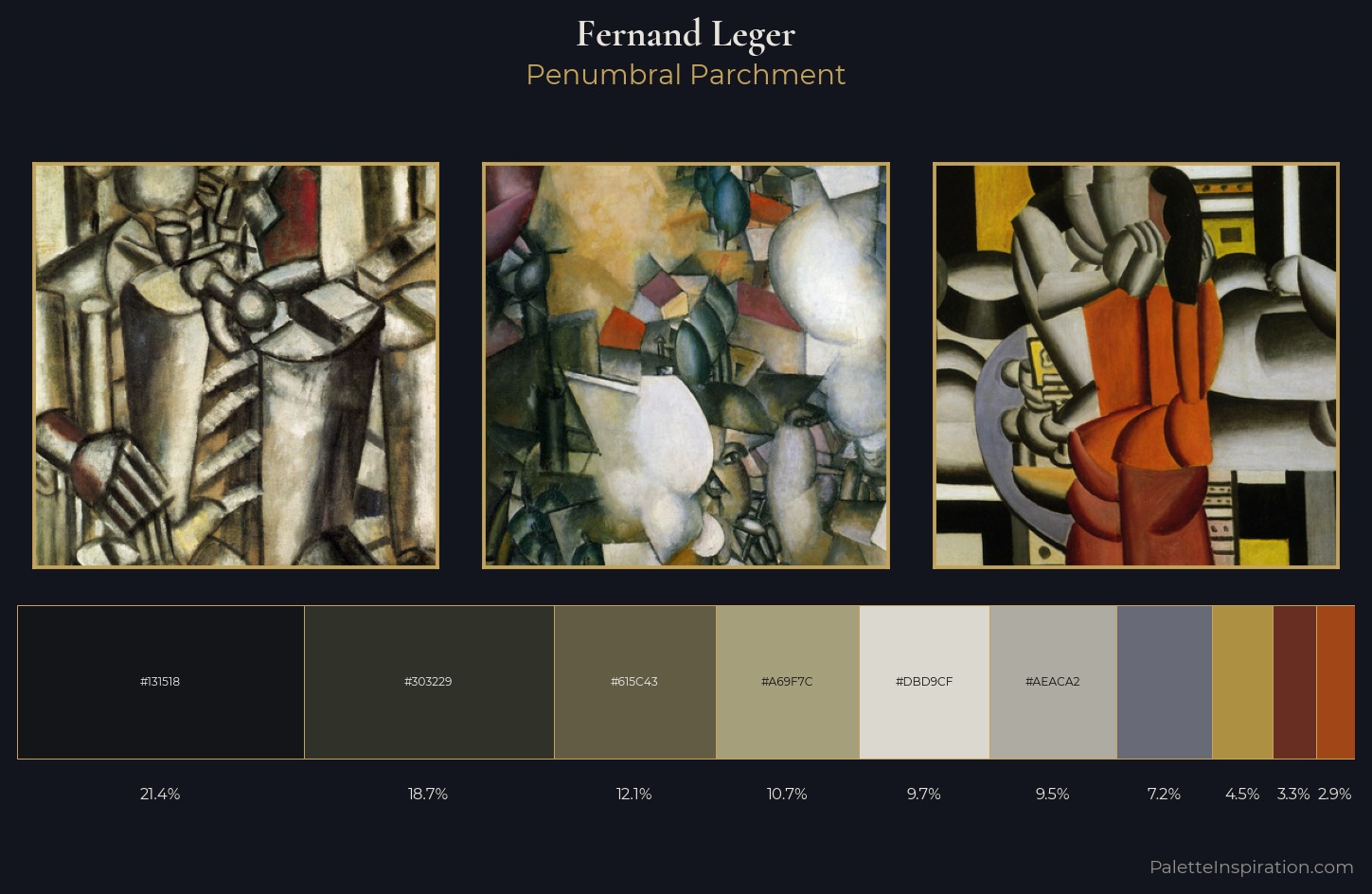 Fernand Leger Palette 9 — Penumbral Parchment