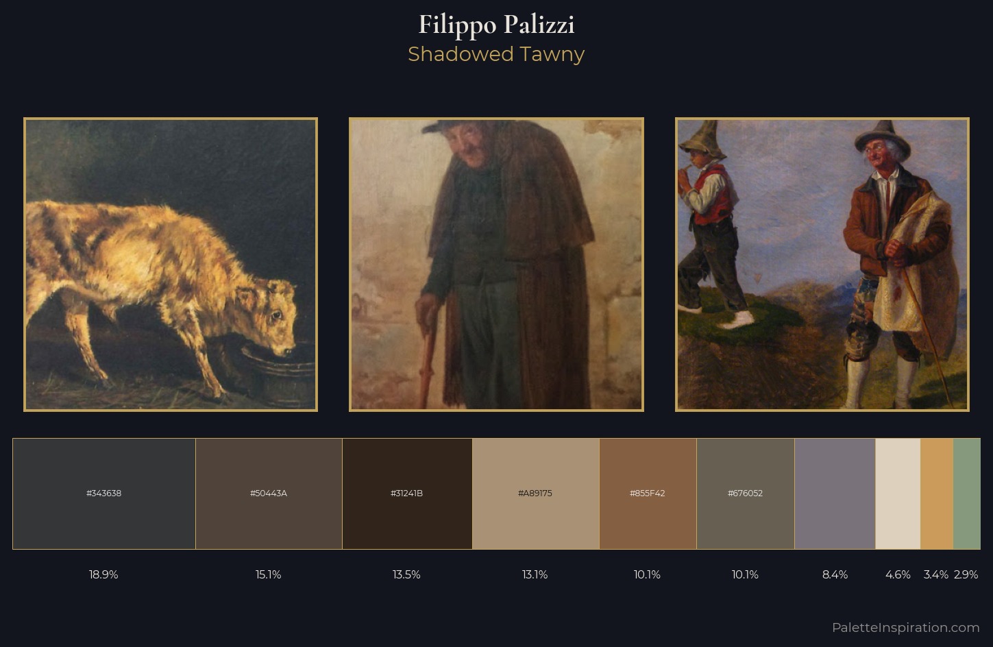 Filippo Palizzi Palette 5 — Shadowed Tawny