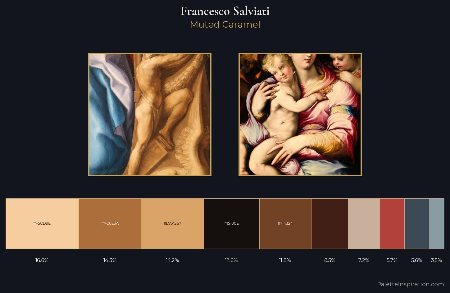 Francesco de' Rossi (Francesco Salviati), "Cecchino" Palette 5 — Muted Caramel
