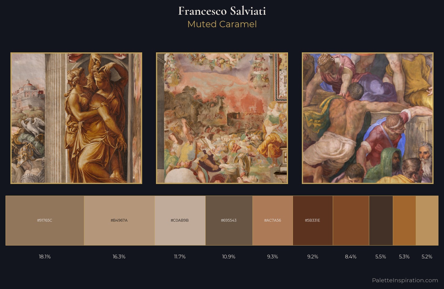 Francesco de' Rossi (Francesco Salviati), "Cecchino" Palette 6 — Muted Caramel