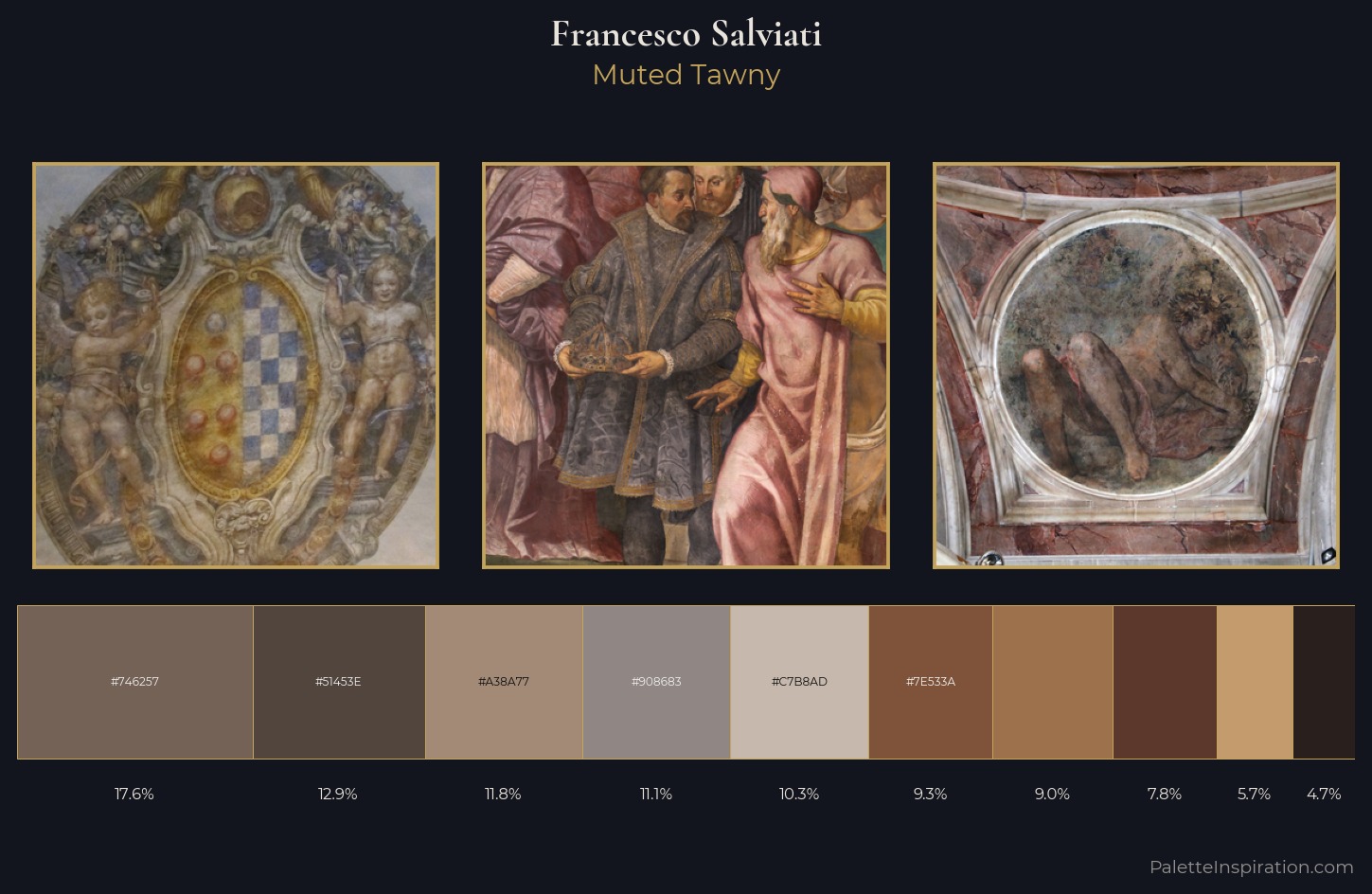 Francesco de' Rossi (Francesco Salviati), "Cecchino" Palette 7 — Muted Tawny