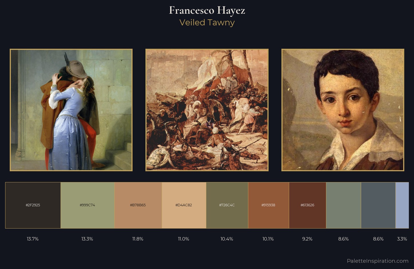 Francesco Hayez Palette 4 — Veiled Tawny