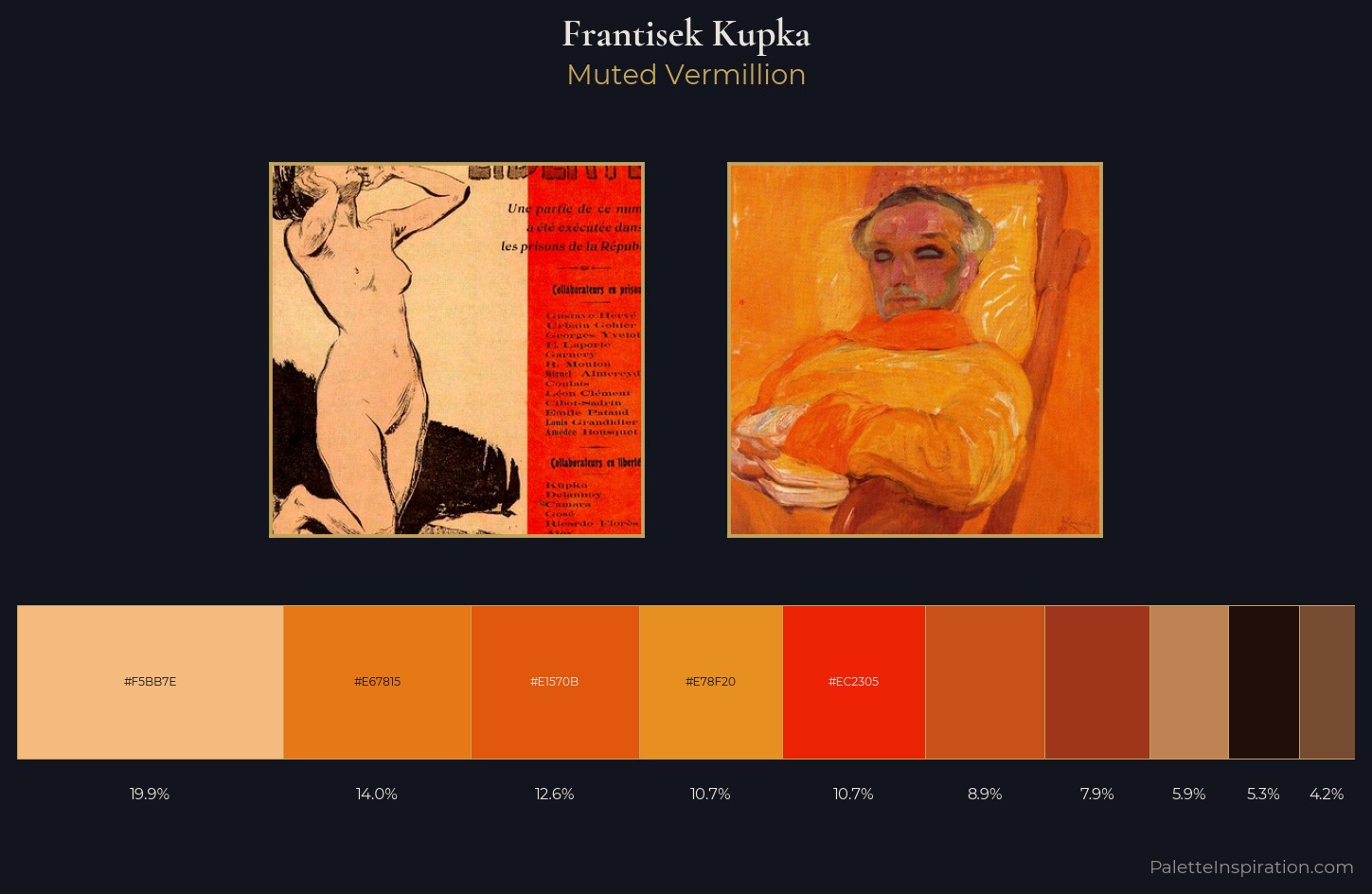 Frantisek Kupka Palette 6 — Muted Vermillion