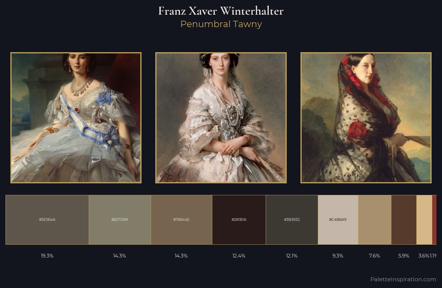 Franz Xaver Winterhalter Palette 9 — Penumbral Tawny