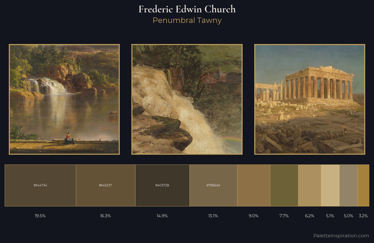 Frederic Edwin Church Palette 6 — Penumbral Tawny