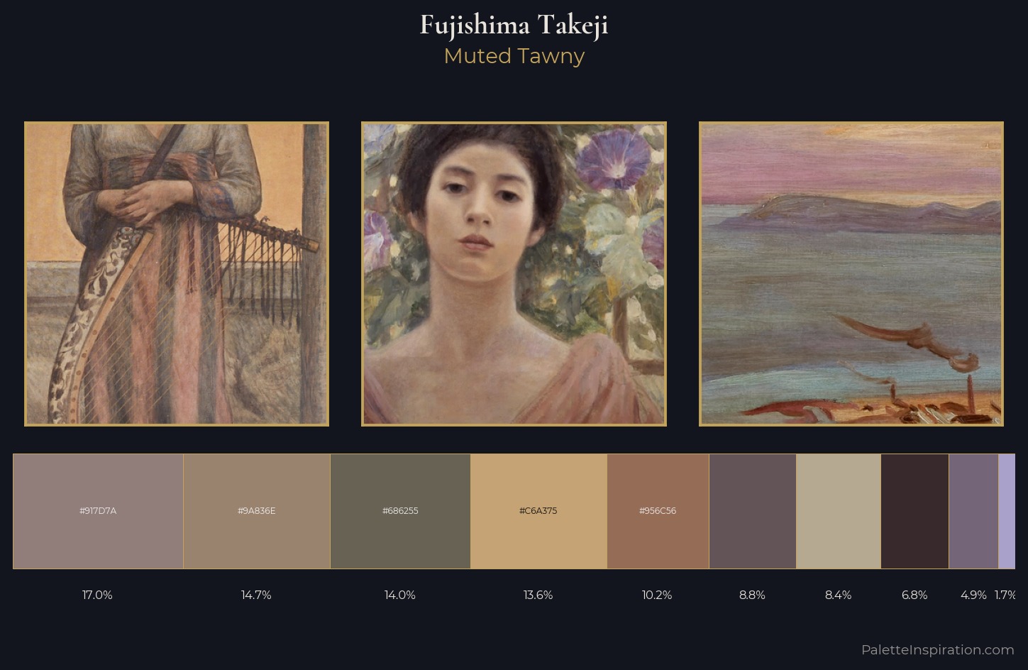Fujishima Takeji Palette 4 — Muted Tawny
