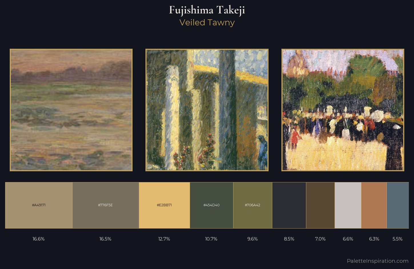 Fujishima Takeji Palette 6 — Veiled Tawny