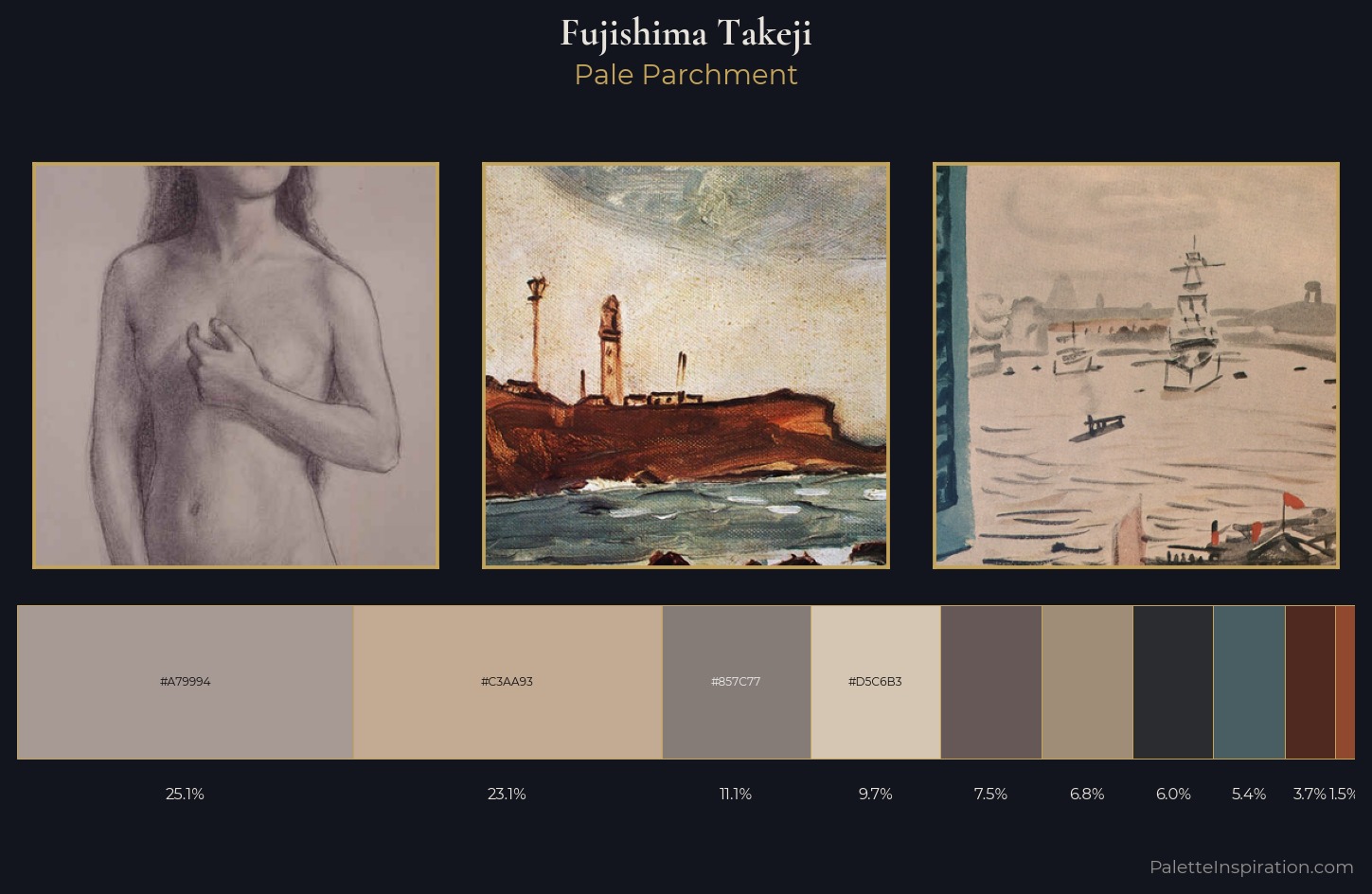 Fujishima Takeji Palette 7 — Pale Parchment