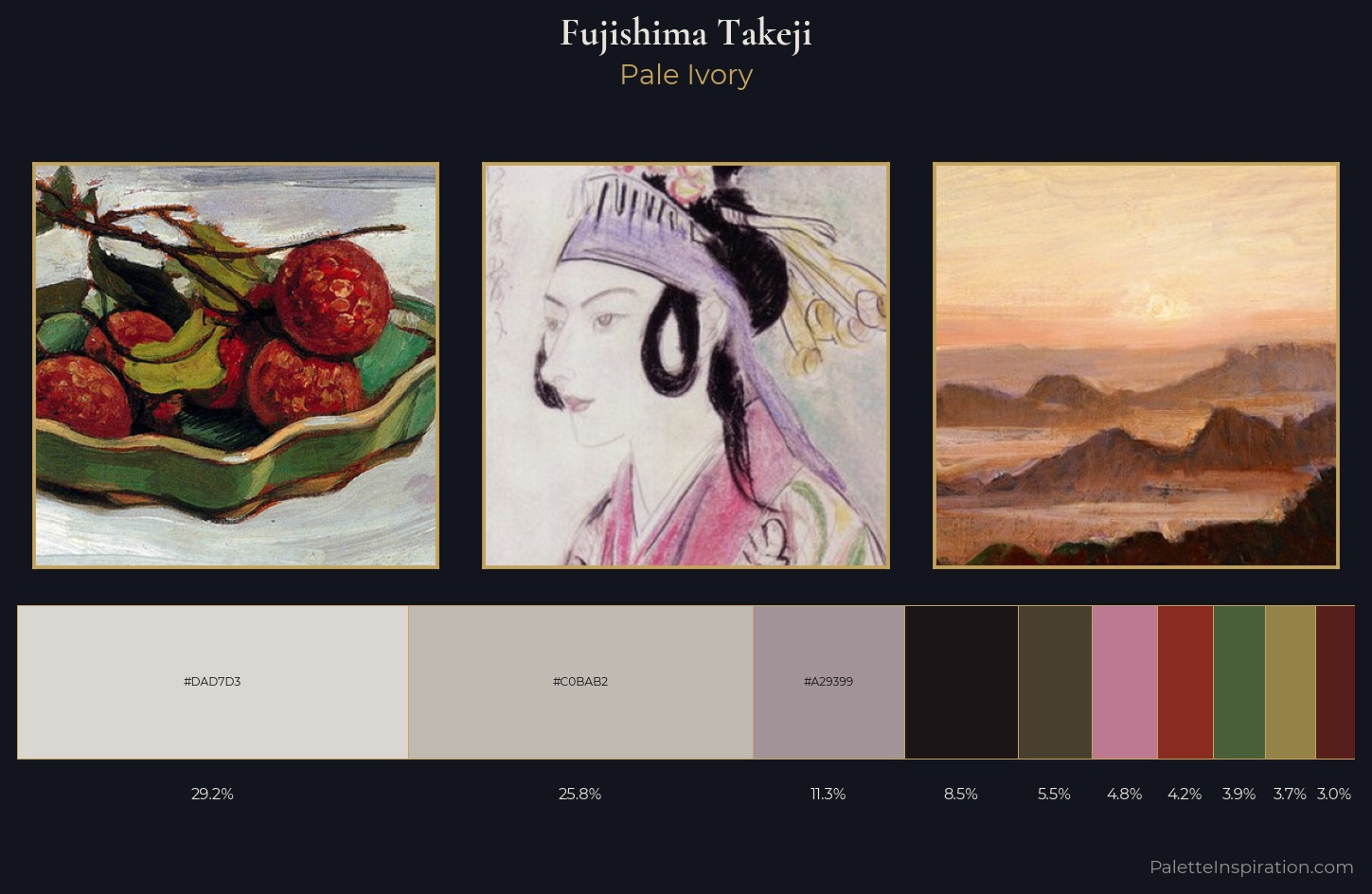 Fujishima Takeji Palette 9 — Pale Ivory
