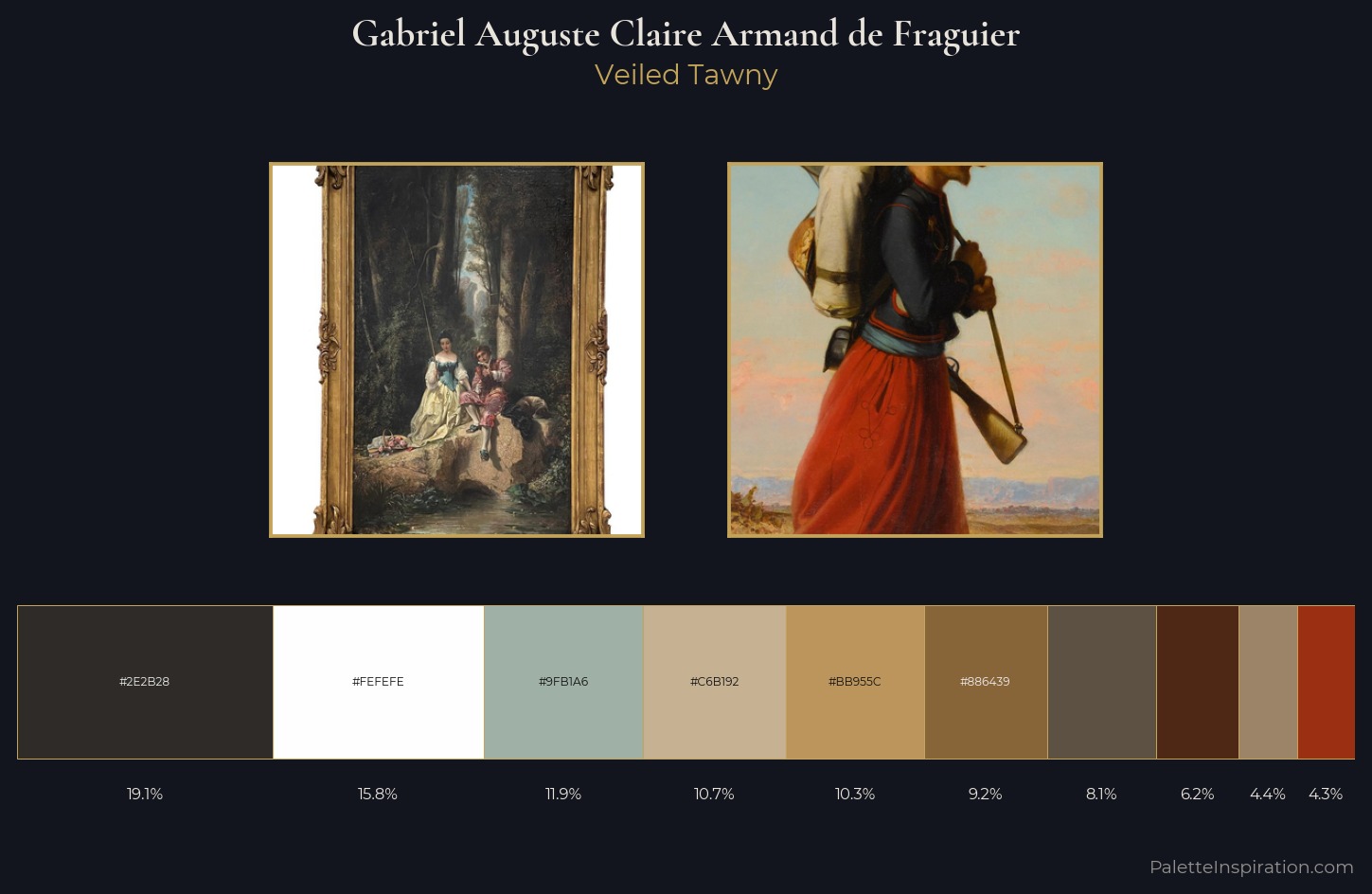 Gabriel Auguste Claire Armand de Fraguier Palette 1 — Veiled Tawny