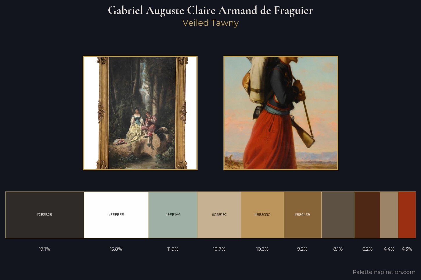 Gabriel Auguste Claire Armand de Fraguier Master Palette — Veiled Tawny