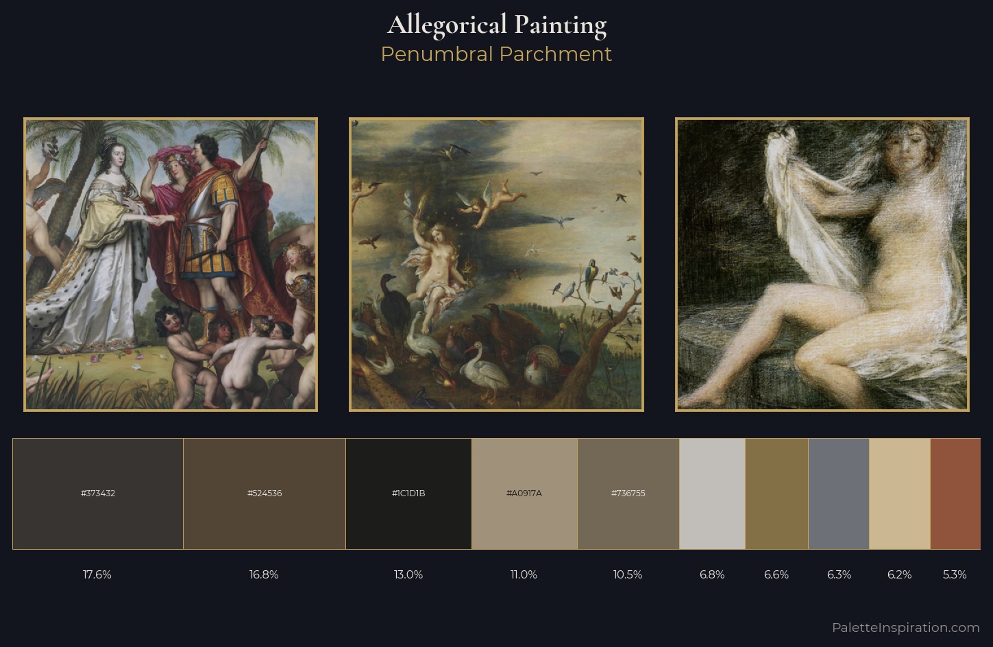 allegorical painting Palette 21 — Penumbral Parchment