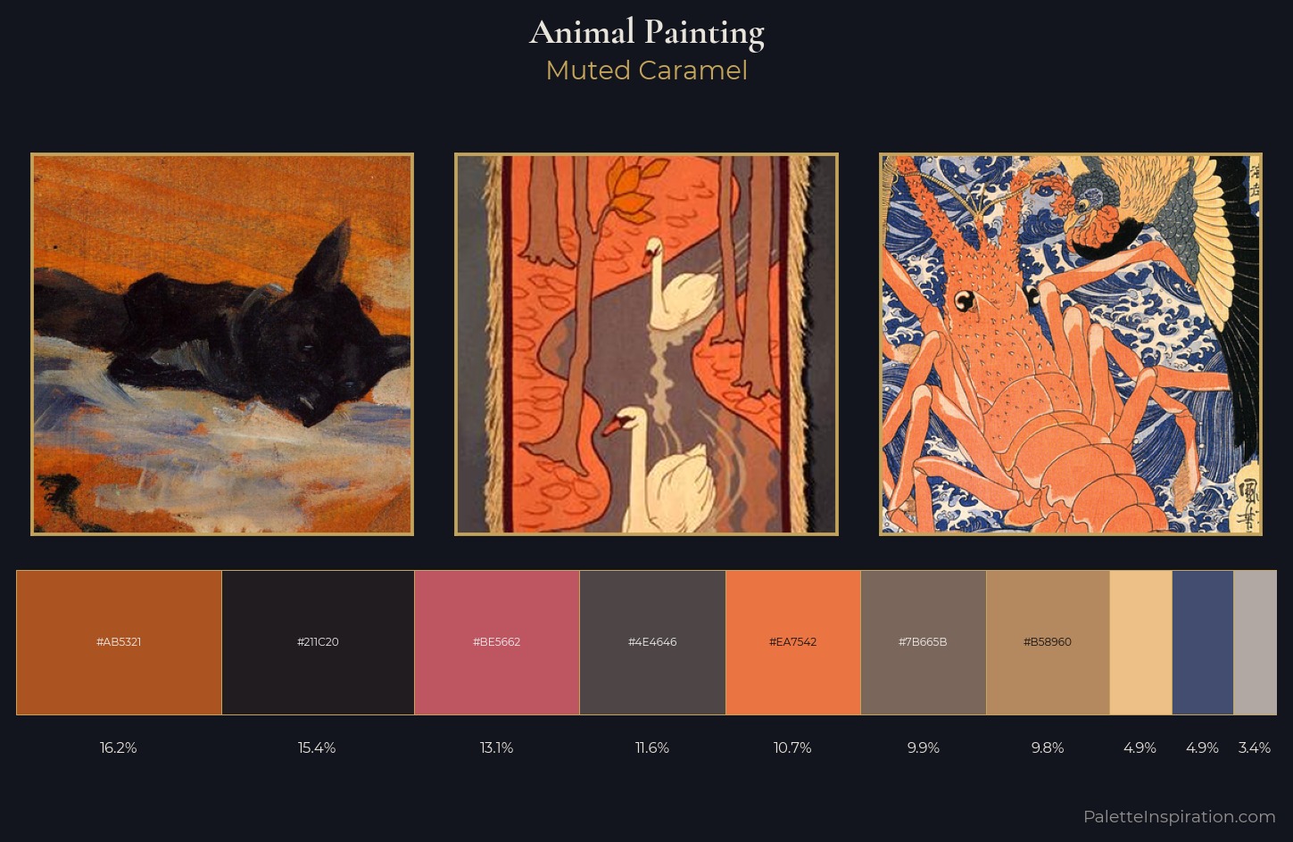 animal painting Palette 16 — Muted Caramel
