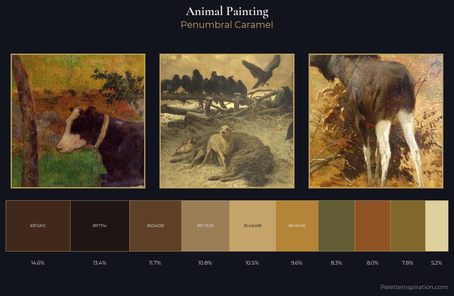 animal painting Palette 21 — Penumbral Caramel