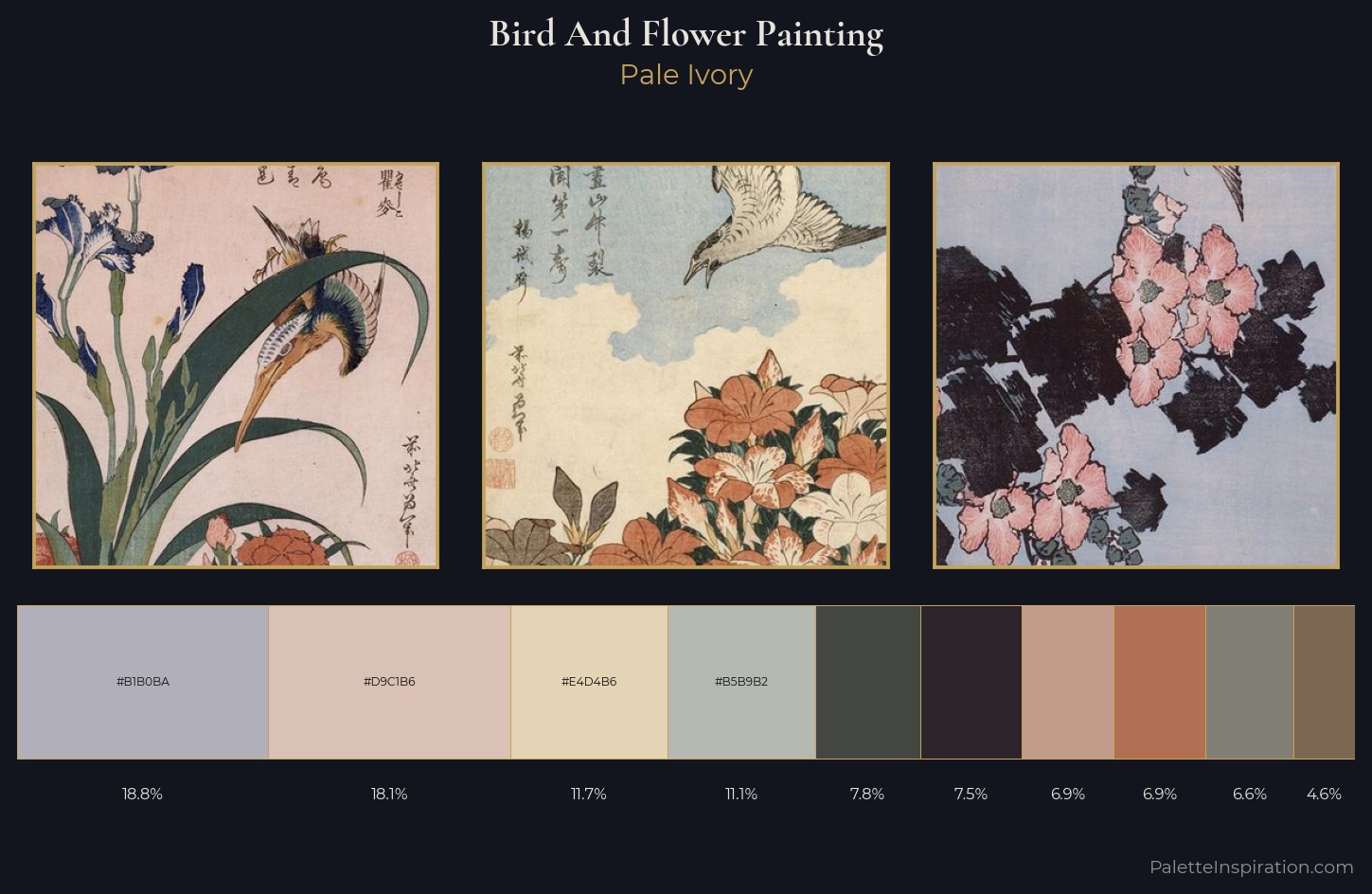 bird-and-flower painting Palette 2 — Pale Ivory