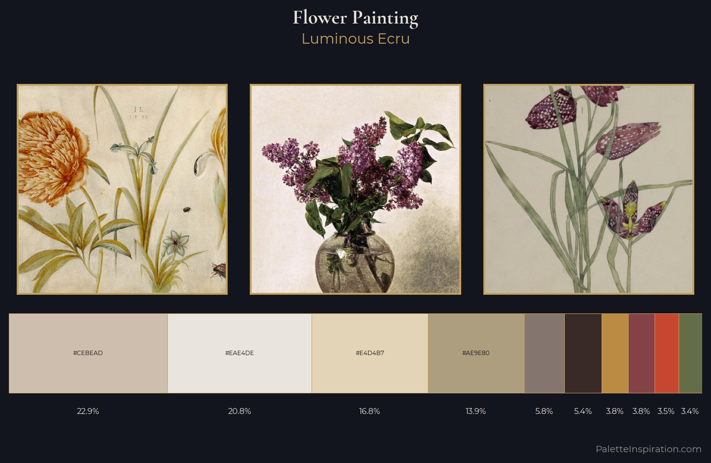 flower painting Palette 4 — Luminous Ecru