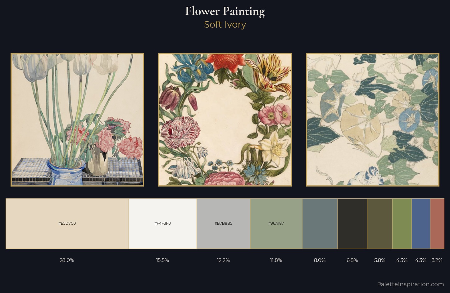 flower painting Palette 5 — Soft Ivory