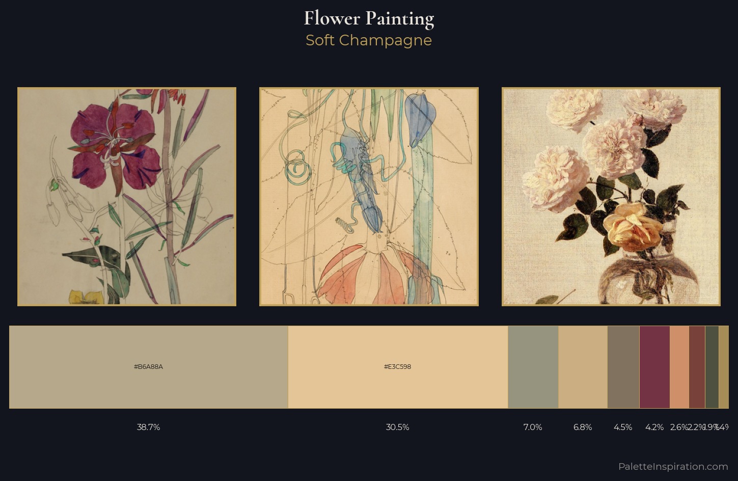 flower painting Palette 9 — Soft Champagne