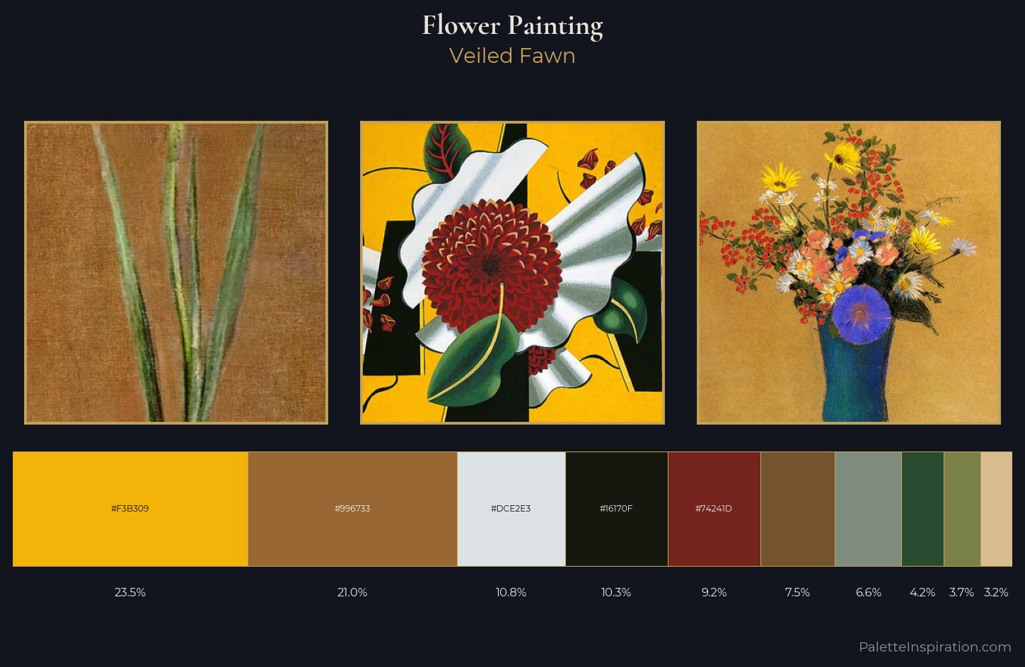 flower painting Palette 15 — Veiled Fawn
