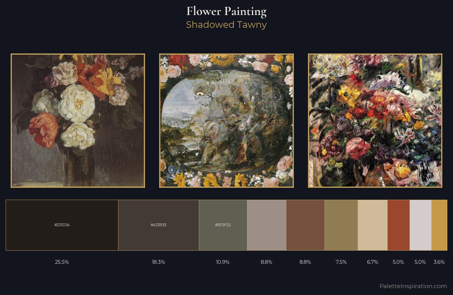 flower painting Palette 16 — Shadowed Tawny