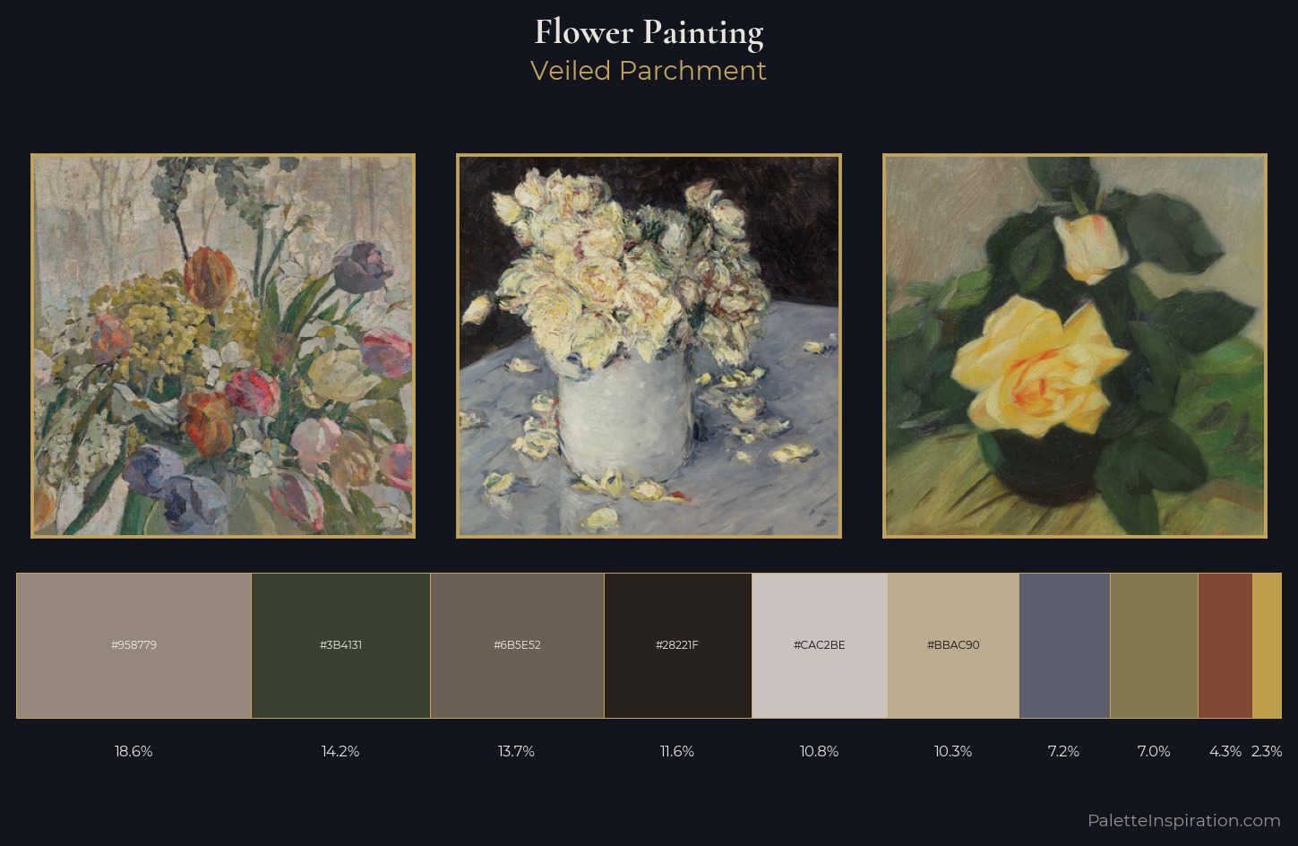 flower painting Palette 17 — Veiled Parchment