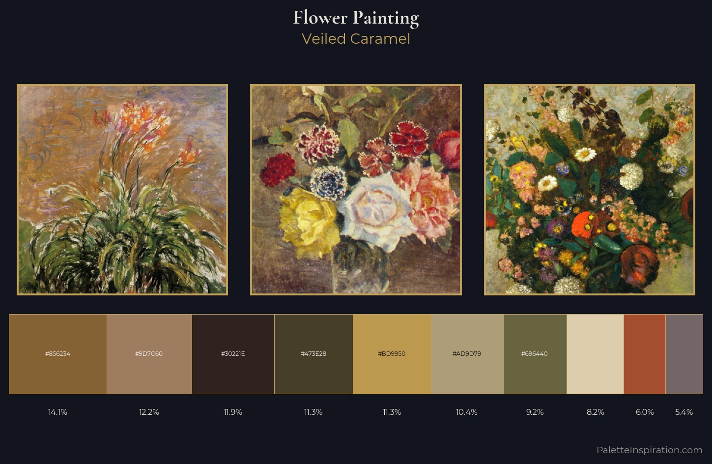 flower painting Palette 18 — Veiled Caramel
