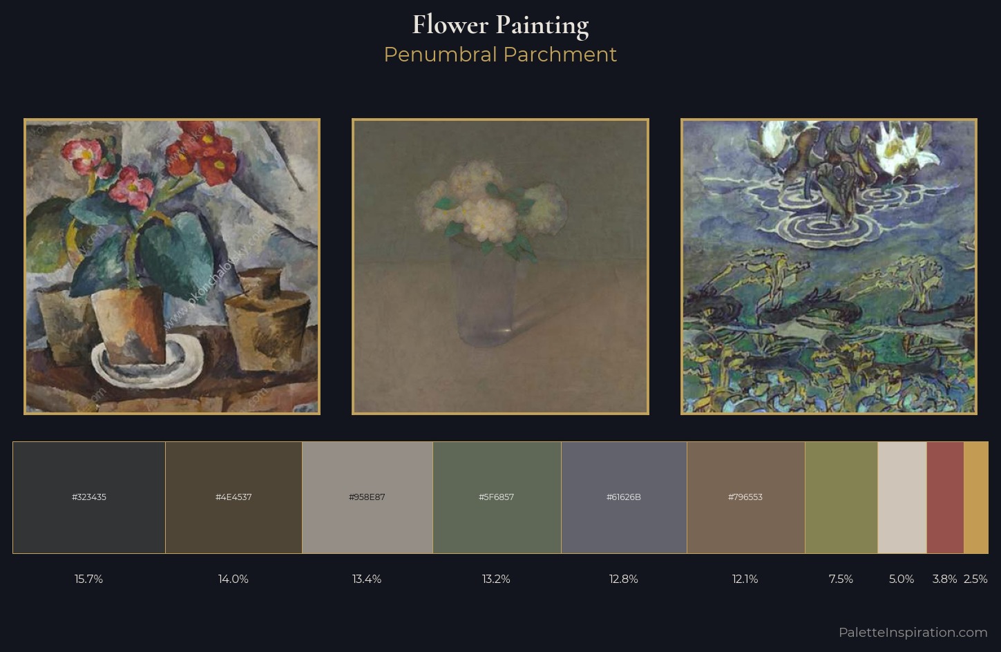 flower painting Palette 19 — Penumbral Parchment