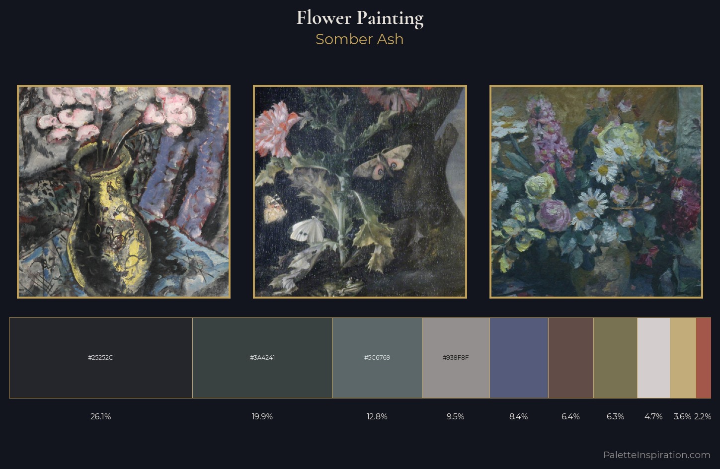 flower painting Palette 23 — Somber Ash