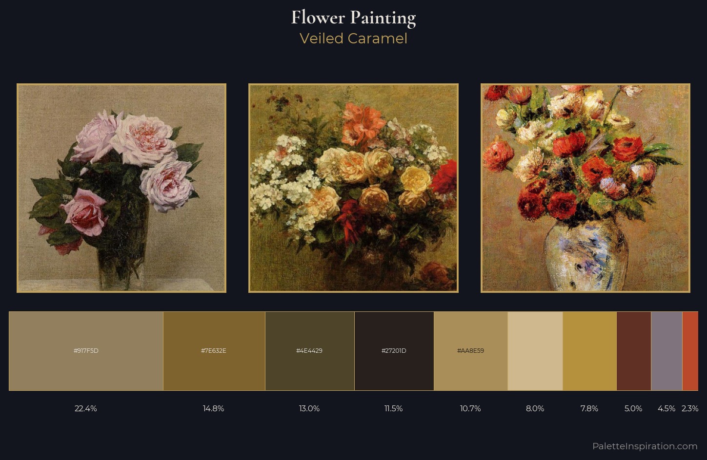 flower painting Palette 28 — Veiled Caramel
