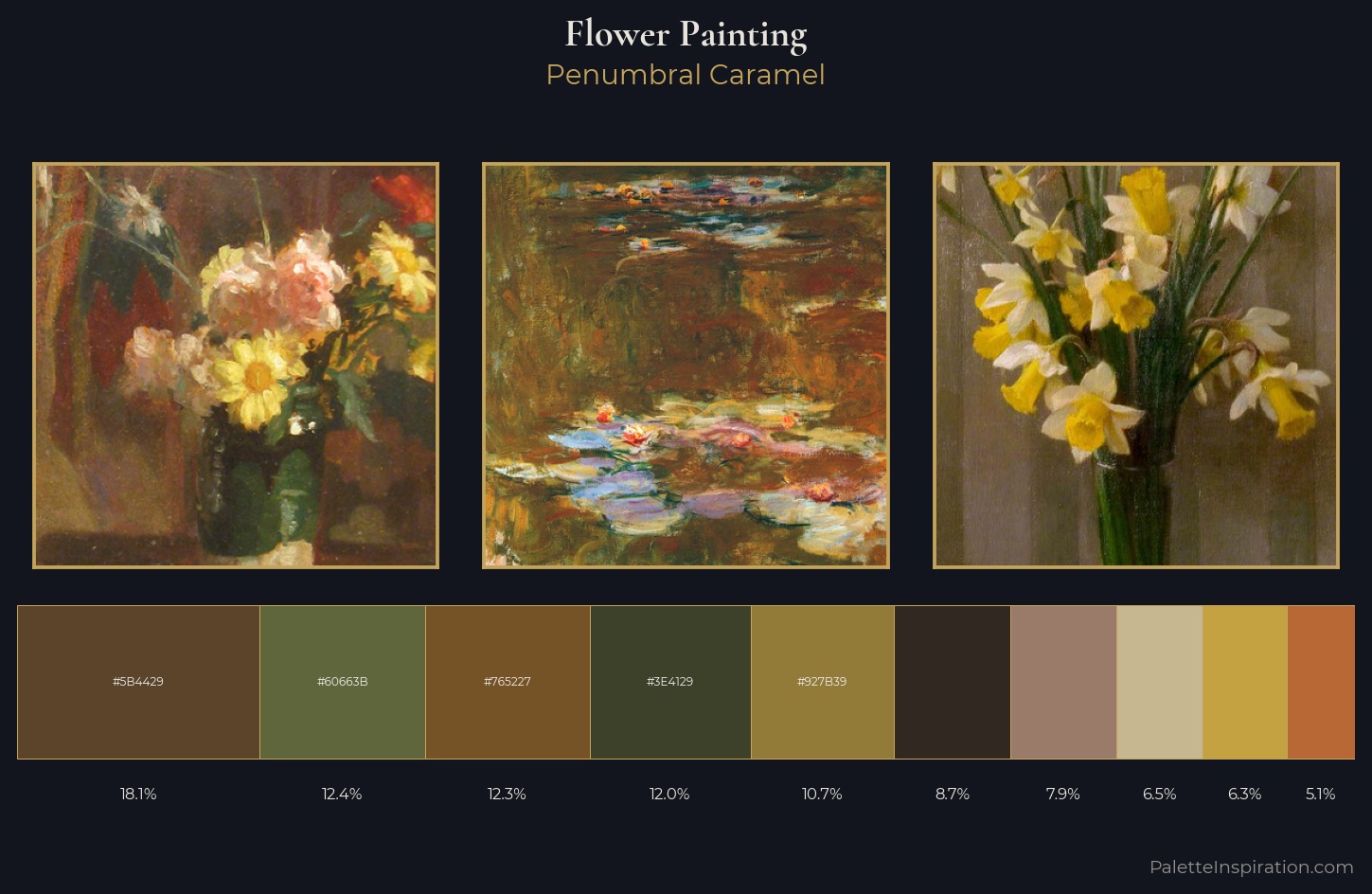 flower painting Palette 29 — Penumbral Caramel