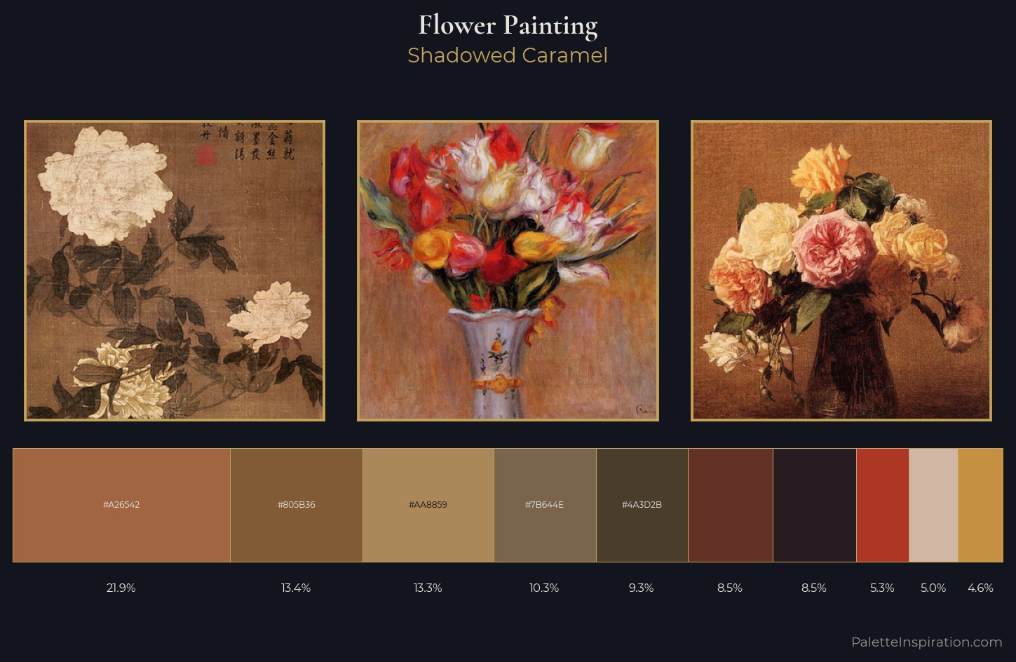 flower painting Palette 32 — Shadowed Caramel