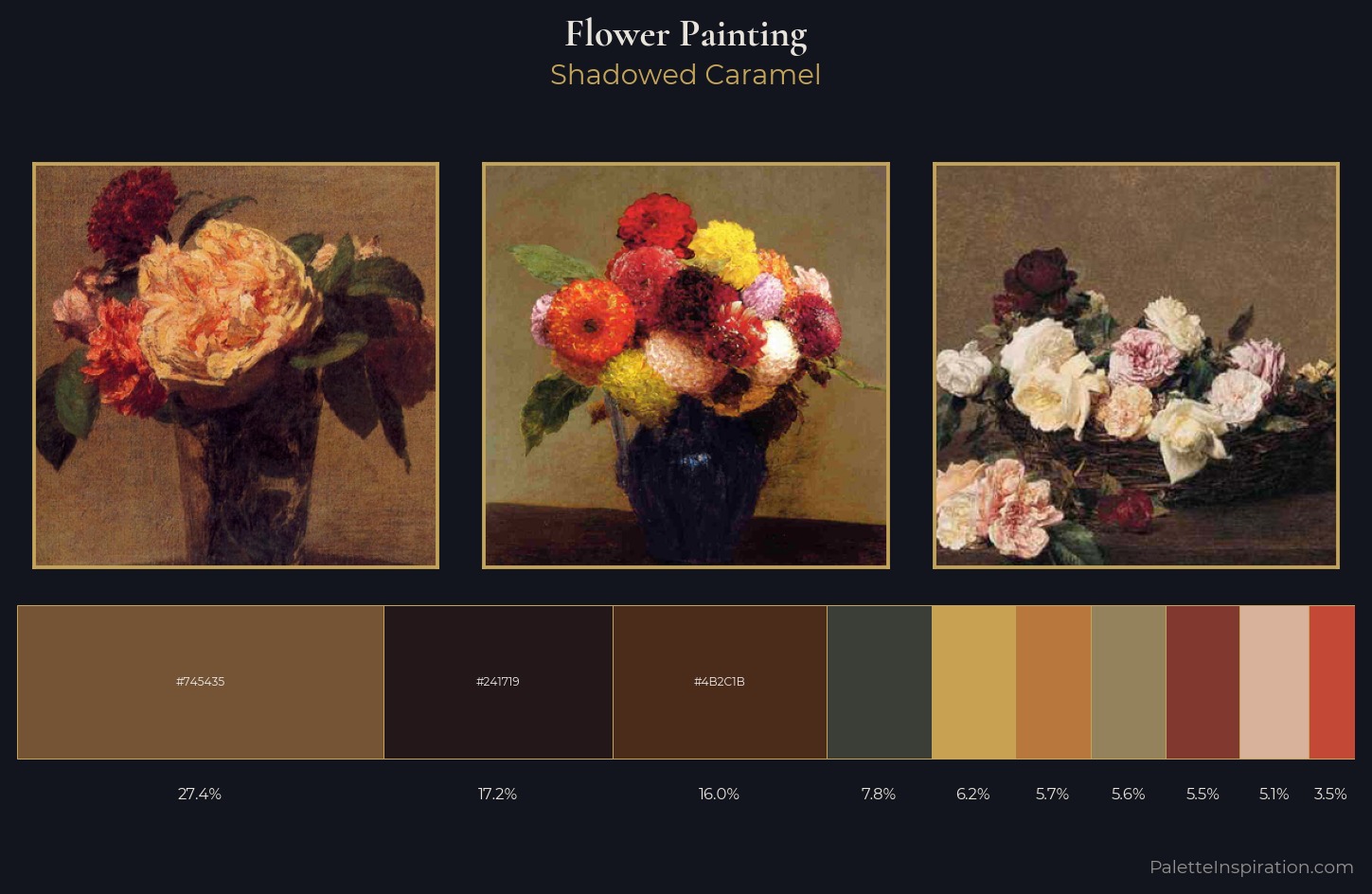 flower painting Palette 33 — Shadowed Caramel