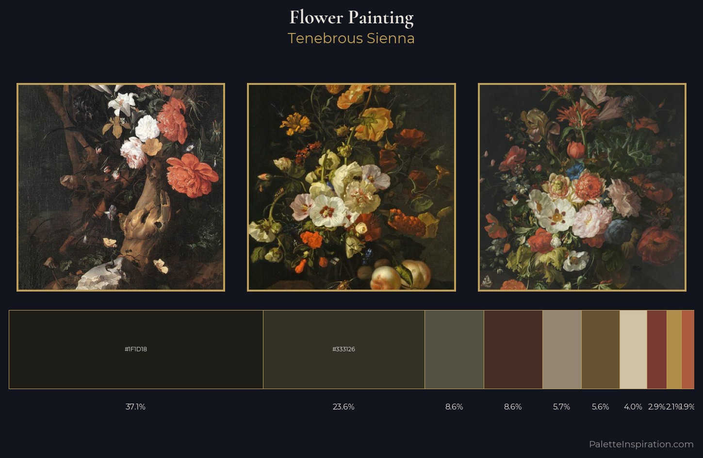flower painting Palette 37 — Tenebrous Sienna