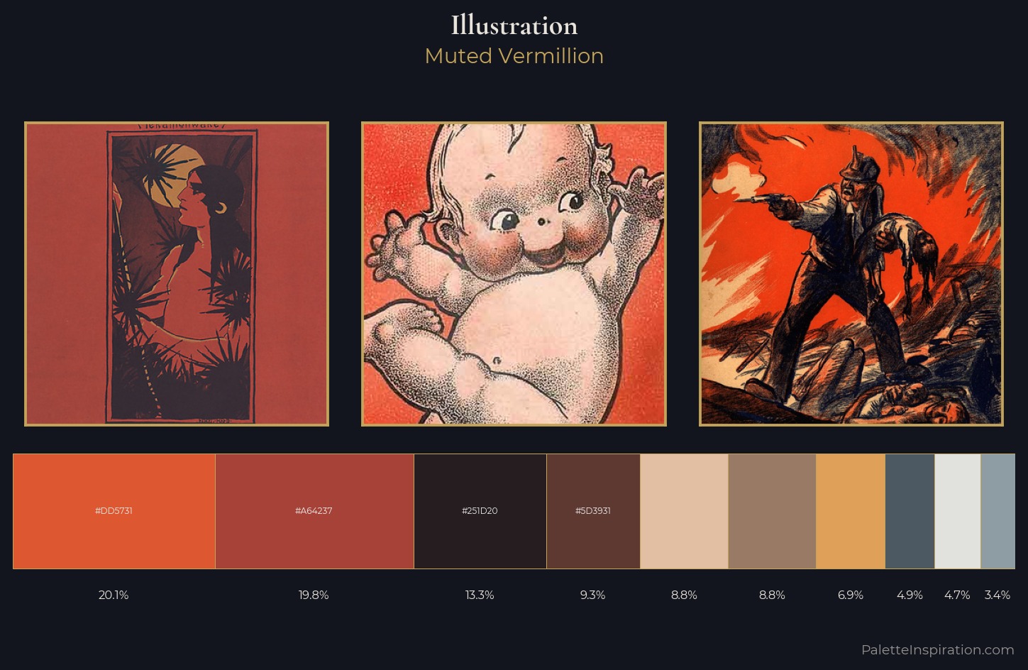 illustration Palette 5 — Muted Vermillion
