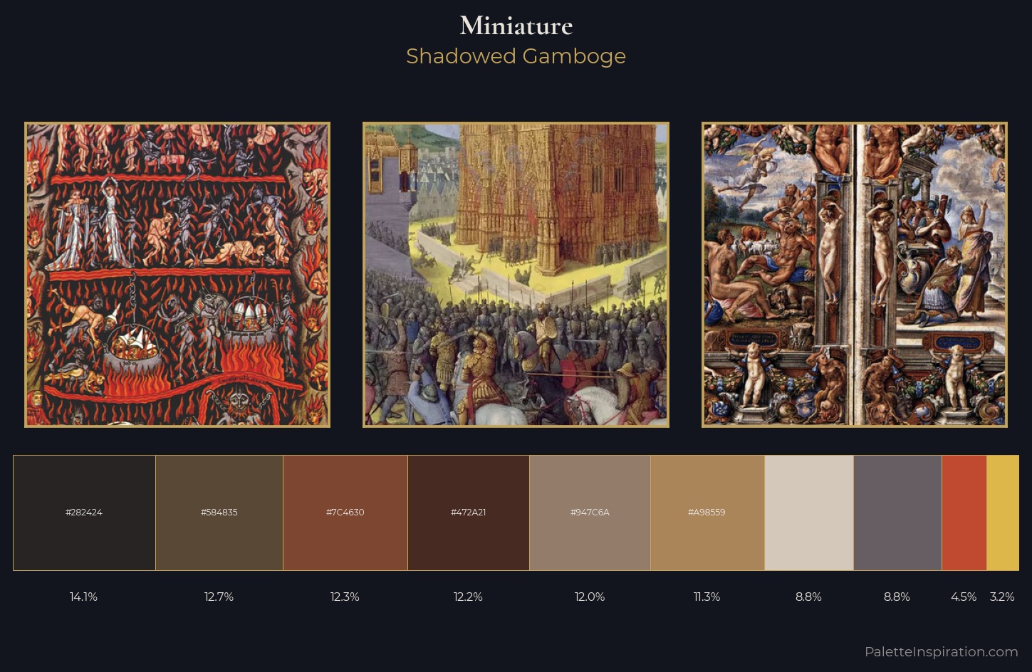 miniature Palette 17 — Shadowed Gamboge