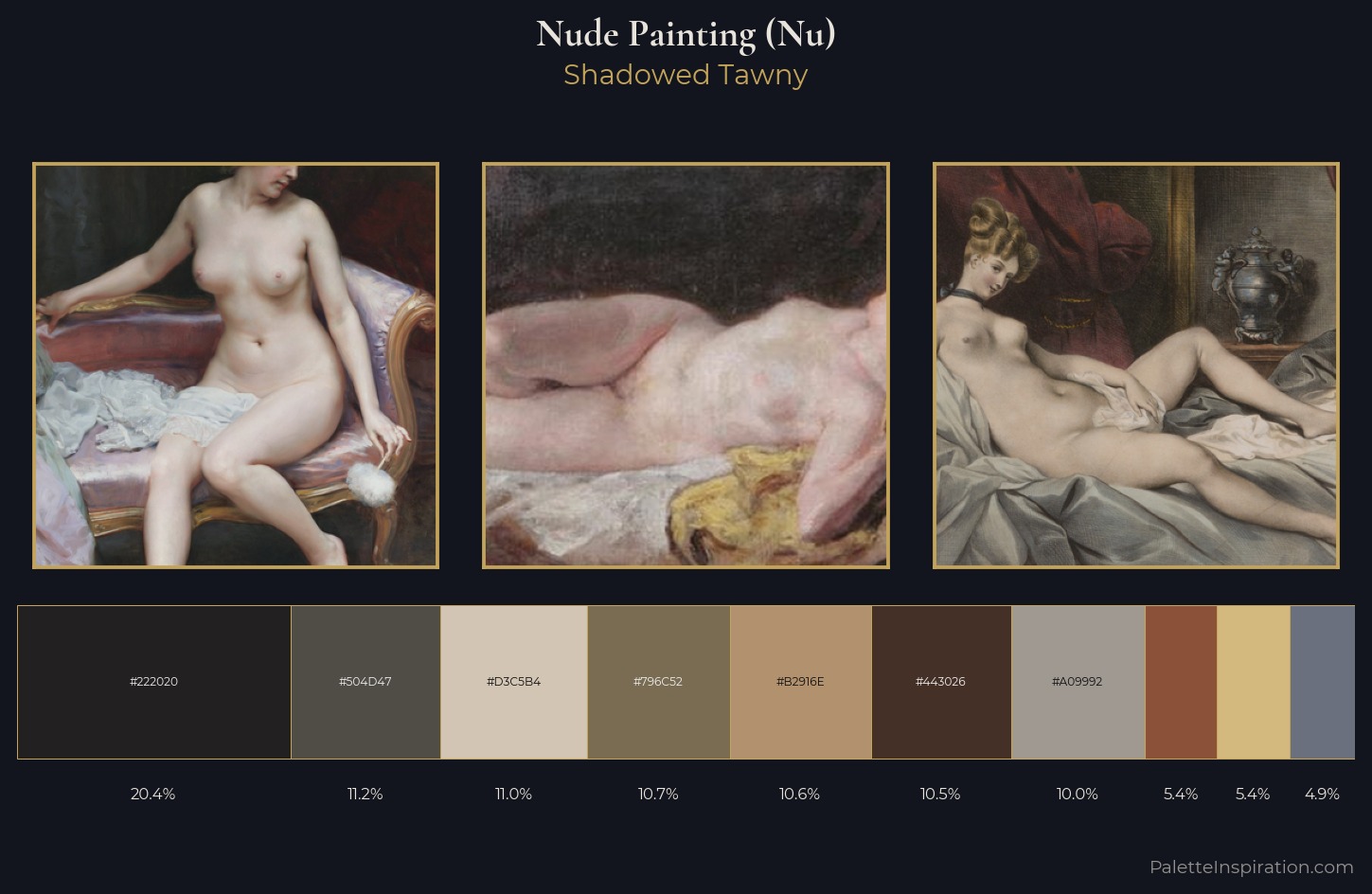 nude painting (nu) Palette 17 — Shadowed Tawny